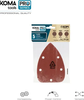 Produktbild von Set 5 Ersatzglasblätter für Schleifmaschine 08753 Koma Tools