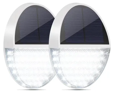 Produktbild von Solarleuchten für den Außenbereich, Solarleuchten mit Bewegungsmelder, kabellose, wasserdichte LED-Solar-Sicherheitslampen für Haustür, Veranda, Terrasse, Pool, Treppe, Garten und Zäune (2er-Pack, 48 LEDs)