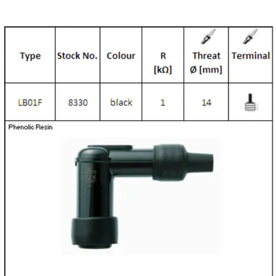 Image de NGK Cosse de bougie d'allumage LB01F