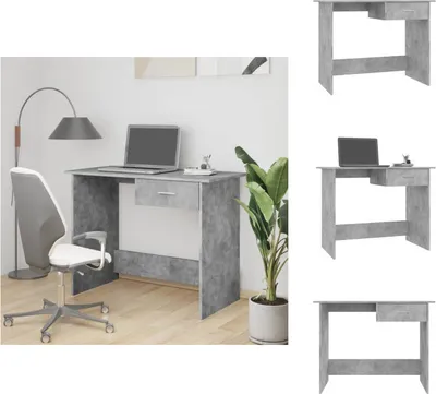 Produktbild von vidaXL Schreibtisch Betongrau 100×50×76 cm Holzwerkstoff -  Schreibtische