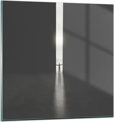 Produktbild von Bilder auf glas - Einteilig - Tor Mensch Licht - 70x70cm - Glasbilder - Wandbilder - Bilder - zum Aufhängen bereit - Wanddekoration aus Glas - Glas Bilder - Wandbild auf Glas - GAC70x70-4698