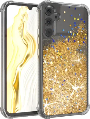 Produktbild von EAZY CASE - Glitzer Hülle kompatibel mit  Samsung Galaxy A34 Glitzer Schutzhülle, Soft Case, Backcover Transparent mit Motiv