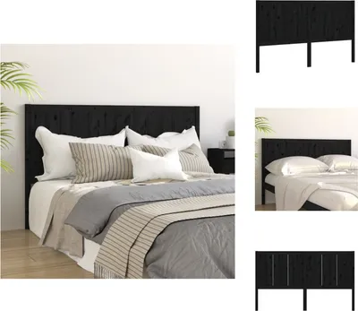 Produktbild von vidaXL Kopfteil Schwarz 205,5x4x100 cm Massivholz Kiefer -  Kopf- & Fußenden