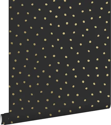 Immagine prodotto di ESTAhome carta da parati puntini nero e oro 53 cm x 10.05 m