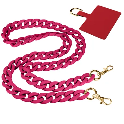 Image de Moxie Ibiza, chaîne pour téléphone portable avec de grandes attaches pour bracelet, 120 cm – Rose