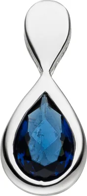 Produktbild von Anhänger Tropfen 925 Sterling Silber 1 Glasstein blau