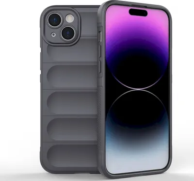 Produktbild von Mobigear Bumpy iPhone 15 Plus Hülle Flexibles TPU Backcover - Charcoal