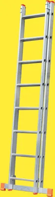 Produktbild von Alu Schiebeleiter 2-tlg. - Sprossenanzahl: 2 x 8, Arbeitshöhe max.: ca. 4,10 m