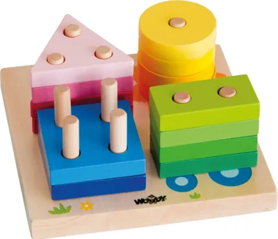 Produktbild von Steckspiel ''Haus und Sonne'' aus Holz von Woodyland, 16 teilig, bunt, 91144