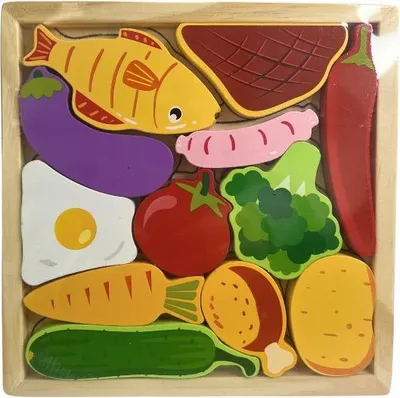 Obrázek produktu pro Dřevěné puzzle s potravinami 222 06812