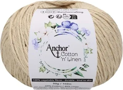 Produktbild von Anchor Baumwolle 'n' Linen 00003 Bone Häkelgarn