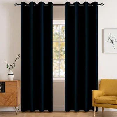 Image de Ensemble de 2 rideaux imperméables - Rideaux thermiques isolants avec œillets - Opaques - Anti-froid - Insonorisants - Pour salon