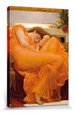 Produktbild von Frederic Lord Leighton Obrázky Plátno Roztažené plátno | XXL-Wall Picture Poster Art Print As Canvas Picture - Flaming June, 1895 (120 x 80 cm)