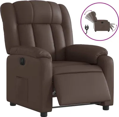 Produktbild von vidaXL Elektrischer Relaxsessel Braun Kunstleder