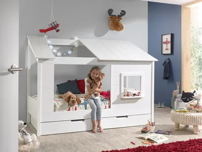 Produktbild von Bett Baumhaus Bett 90 x 200 cm Weiß