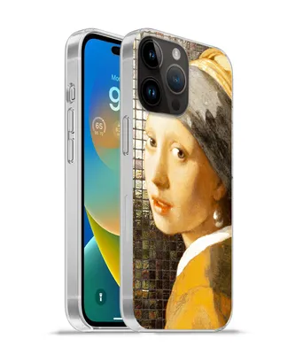 Produktbild von MuchoWow® Handyhülle Schutzhülle Hülle für Apple iPhone 14 Pro - Softcase Mädchen mit Perlenohrring - Vermeer - Kacheln Silikon Softcase Handy Hülle - Umschlag