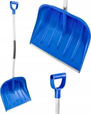 Zdjęcie produktu dla Ergonomiczna Łopata do śniegu 135cm Aluminium Profilowana Wygięta Niebieska