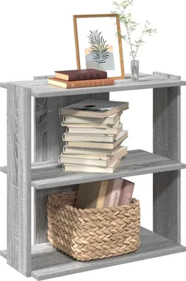Productafbeelding van Maison Exclusive - Boekenkast met 3 planken, grijs Sonoma, 60x30x60 cm, houtvezel