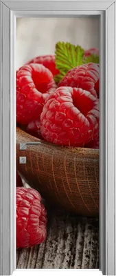 Produktbild von Tür Selbstklebende 70x210 cm Türfolie Türtapete Klebefolie - Frische Himbeeren Obst