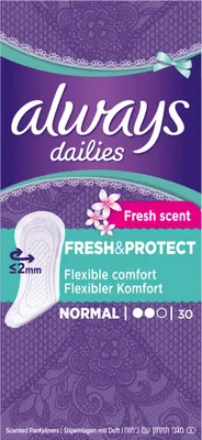 Obrázok produktu pre Always Dailies Slipeinlagen Normal Fresh&Protect 3 v 1