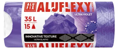 Image de Sacs poubelle « Aluflexy », violets, parfumés, à fermeture à glissière, 35 l, 15 pièces, LDPE, ALUFIX