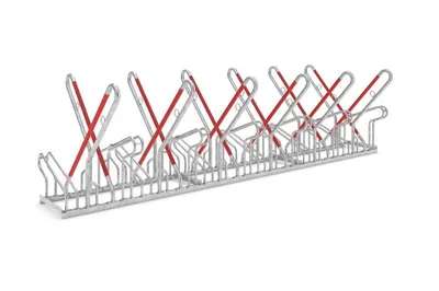 Produktbild von Fahrradständer mit Anlehnbügel 2522 XBF | 12 Räder zweiseitig | RA 540mm