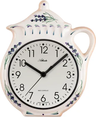 Produktbild von Atlanta 6025 Küchenuhr Wanduhr Küche Funk Keramik beige Teekanne