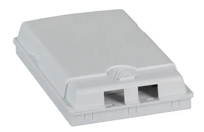 Produktbild von FTTH Indoor Anschlussbox für 2Fasern -- 2Kupplungen, Steckschutzvorrichtung