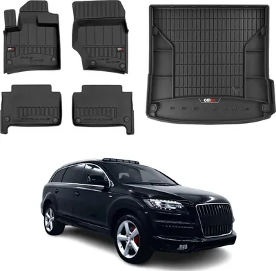 Produktbild von OMAC Fußmatten & Kofferraumwanne Set für Audi Q7 2006-2015 Gummi TPE Schwarz 5x