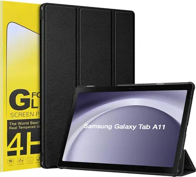Produktbild von Schutzhülle + 2x 4H Displayfolie für Samsung Galaxy Tab A11 2025 8.7 Zoll  Cover Case Schutz Tablet Farbe: Schwarz