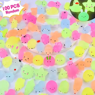 Productafbeelding van Squishy 100 stuks squishies mochi knijpspeelgoed mini anti-angstspeelgoed voor kinderen en volwassenen - Kinderfeestjes