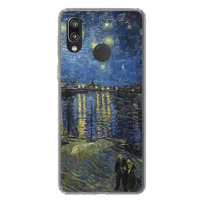 Produktbild von MuchoWow® Handyhülle Schutzhülle Hülle für Huawei P20 Lite (2020) Sternennacht über dem Orsay Paris - Vincent Van Gogh Silikon Softcase Handy Hülle - Kartenhalter