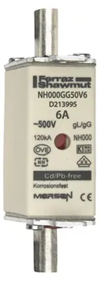 Produktbild von Mersen 1B623.000000 NH000 6A gG 500V NH-Sicherung sfü spannungsführend
