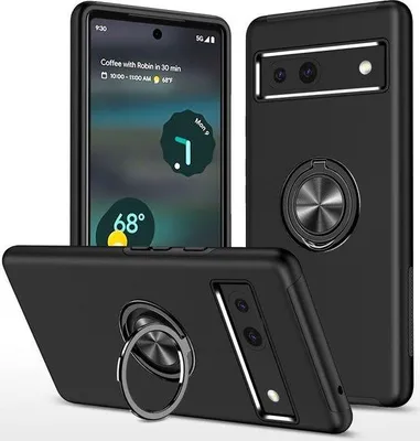 Obrázok produktu pre Puzdro na Google Pixel 7a s magnetickým krúžkom na podoprenie, čierne