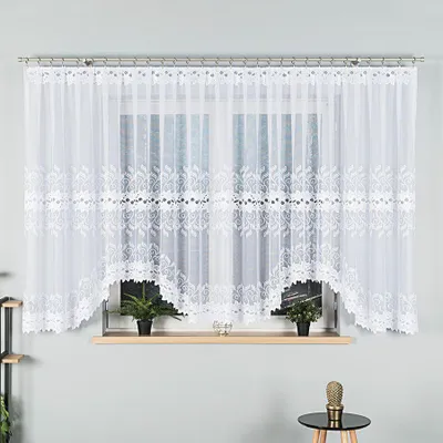 Obrázok produktu pre Dekoratívny krátky vzorovaný záves BASTIA 160 biely 500x160 cm MyBestHome
