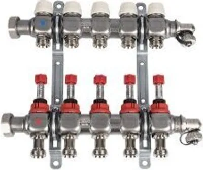 Produktbild von Kermi x-net 1˝ Durchflussverteiler 11 Stromkreise Strukturlänge 620 mm SFVT1101000