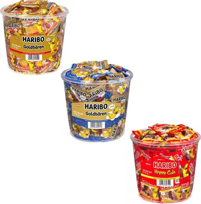 Produktbild von 3er-Set Geschmacksrichtungen Goldbaren, Cola, Gute-Nacht mini 300x10g 3kg Geleebohnen - Haribo