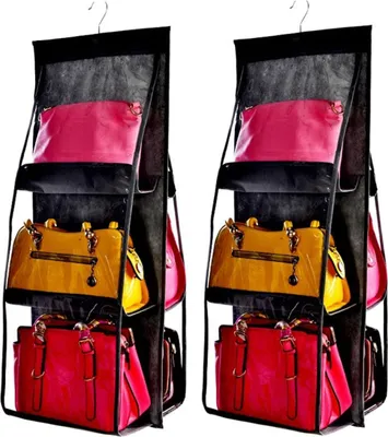 Produktbild von Hängeorganizer 2er Set 12 Fächer, Farbe:Schwarz