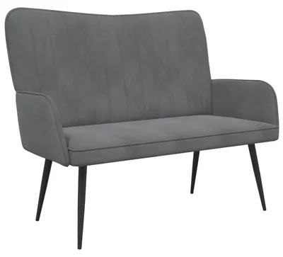 Image de vidaXL Canapé 2 places Gris foncé 115 x 61 x 87 cm Velours (V)