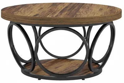 Obrázek produktu pro Konferenční stolek HOGA-NY307, 80 x 80 x 43 cm, černo/hnědý