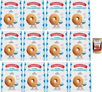 Produktbild von Campiello i Biscotti del Buongiorno Frollini alla panna Sahne Shortbread Kekse mit Sahne 12x 700g biscuits cookies 100% Italienische Kekse + Italian gourmet polpa 400g