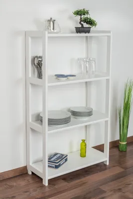 Produktbild von Regal Kiefer massiv Vollholz weiß Junco 56B - 125 x 70 x 30 cm (H x B x T)