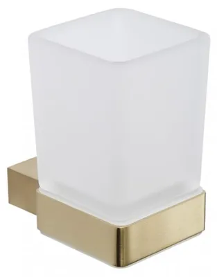 Immagine prodotto di Accessori da bagno quadrati in ottone spazzolato (oro)