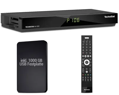 Produktbild von TechniSat TECHNISTAR K4 ISIO - Kabelreceiver Quattro-Tuner inkl. 1000 GB USB Festplatte - HDTV HDMI Internetfunkion DVB-IP-Multicast Fernbedienung