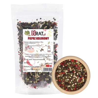 Zdjęcie produktu dla Pieprz kolorowy ziarno 100g Brat.pl
