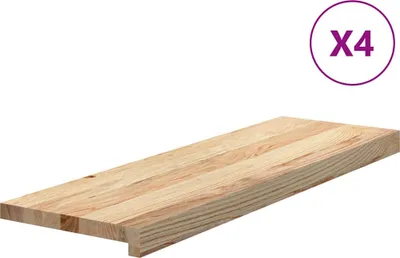 Produktbild von vidaXL Treppenstufen 4 Stk. Unbehandelt 80x30x2 cm Massivholz Eiche
