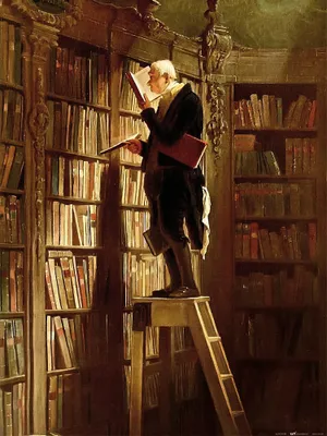 Produktbild von Carl Spitzweg Kunstdruck Bild - Der Bücherwurm, 1850 (80 x 60 cm)