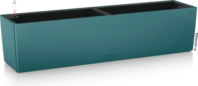 Produktbild von LECHUZA-Pflanzgefäß BALCONERA Color 80 Petrolblau | Balkonkasten mit Bewässerung und 2 Pflanzeinsätzen | matte Oberfläche | 79 x 19 x 19 cm | 15708