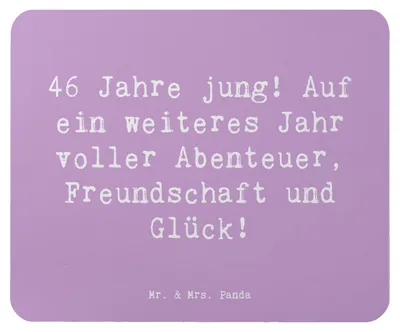 Produktbild von Mr. & Mrs. Panda Mousepad Spruch 46. Geburtstag - Lavendeltraum - Geschenk, Glückwunsch, mousematte, Geburtstagserinnerungen, computer, Mouse Pad, Freundschaft, Mauspad