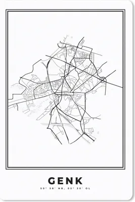 Produktbild von MuchoWow® Mauspad Mousepad Karte - Stadtplan - Genk - Belgien - Schwarz und weiß 18x27 cm - Mousepads - Maus Mat - Pad - Mausunterlage